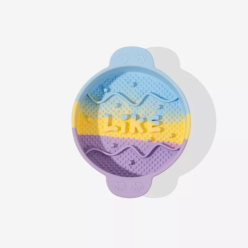 purple,yellow and blue silicone pet bowl