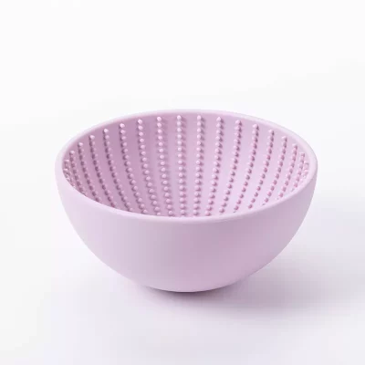 silicone round pet slow feeder bowl