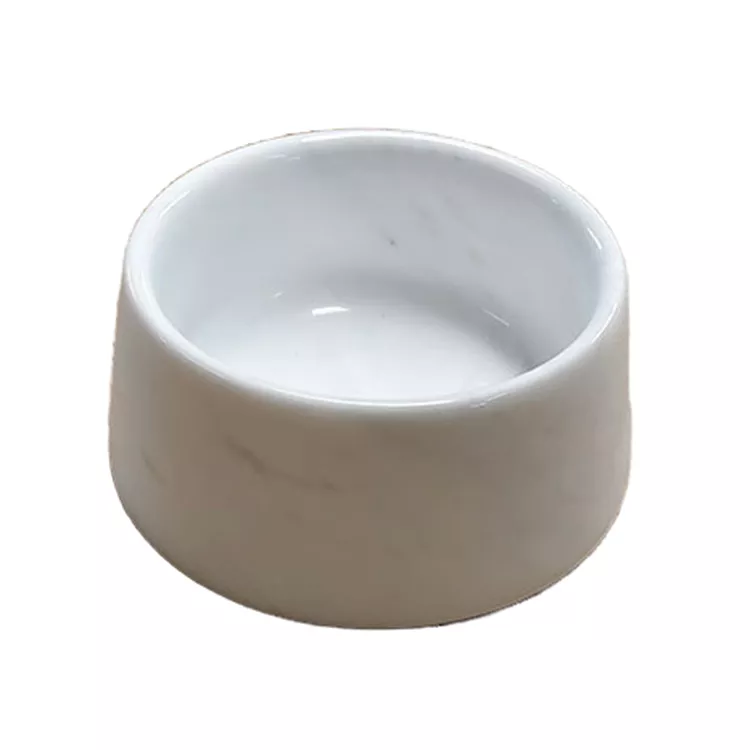 white marble custom pet bowls