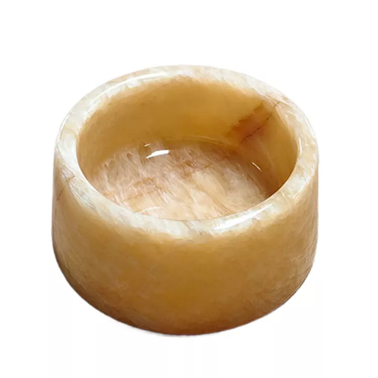 yellow onyx pet bowl