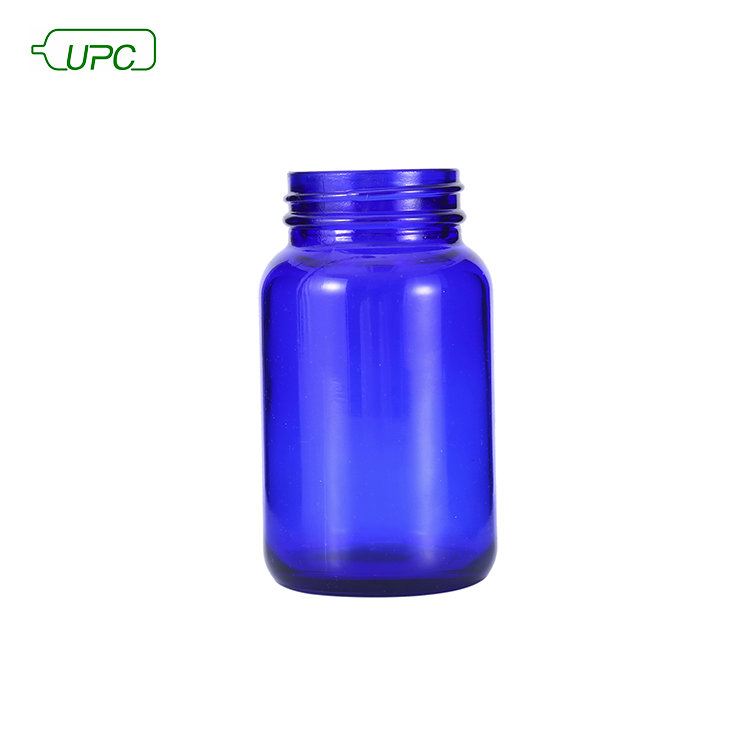 cobalt blue glass pill bottle 01