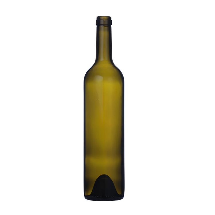 750ml green glass wine bottle