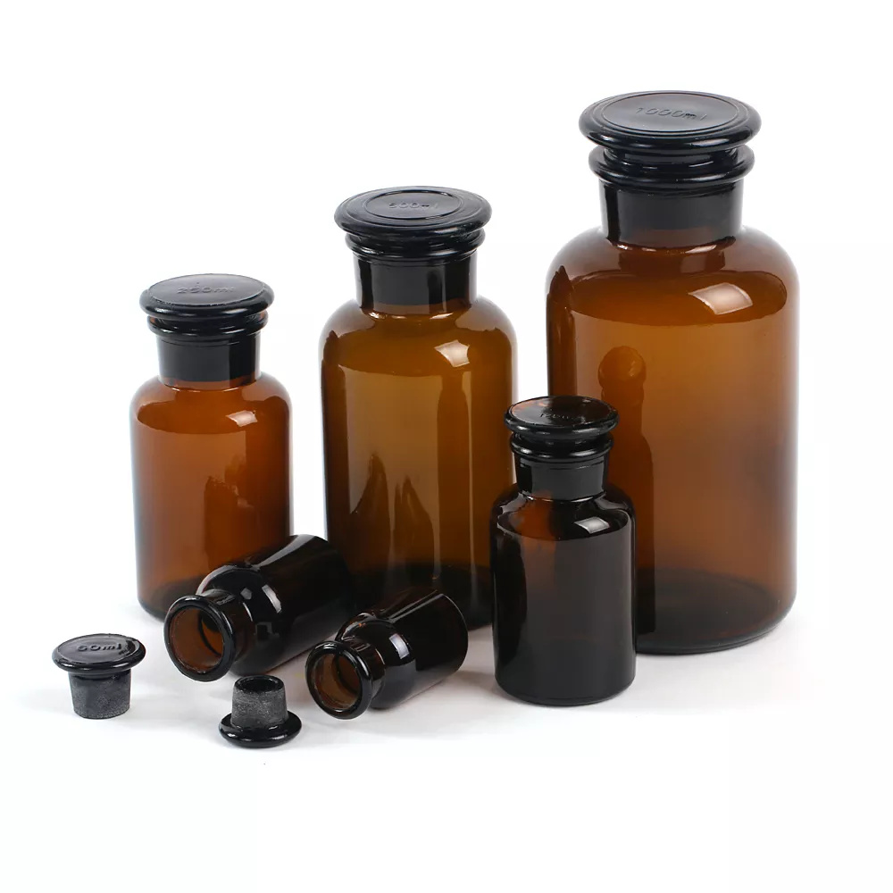 brown apothecary jars
